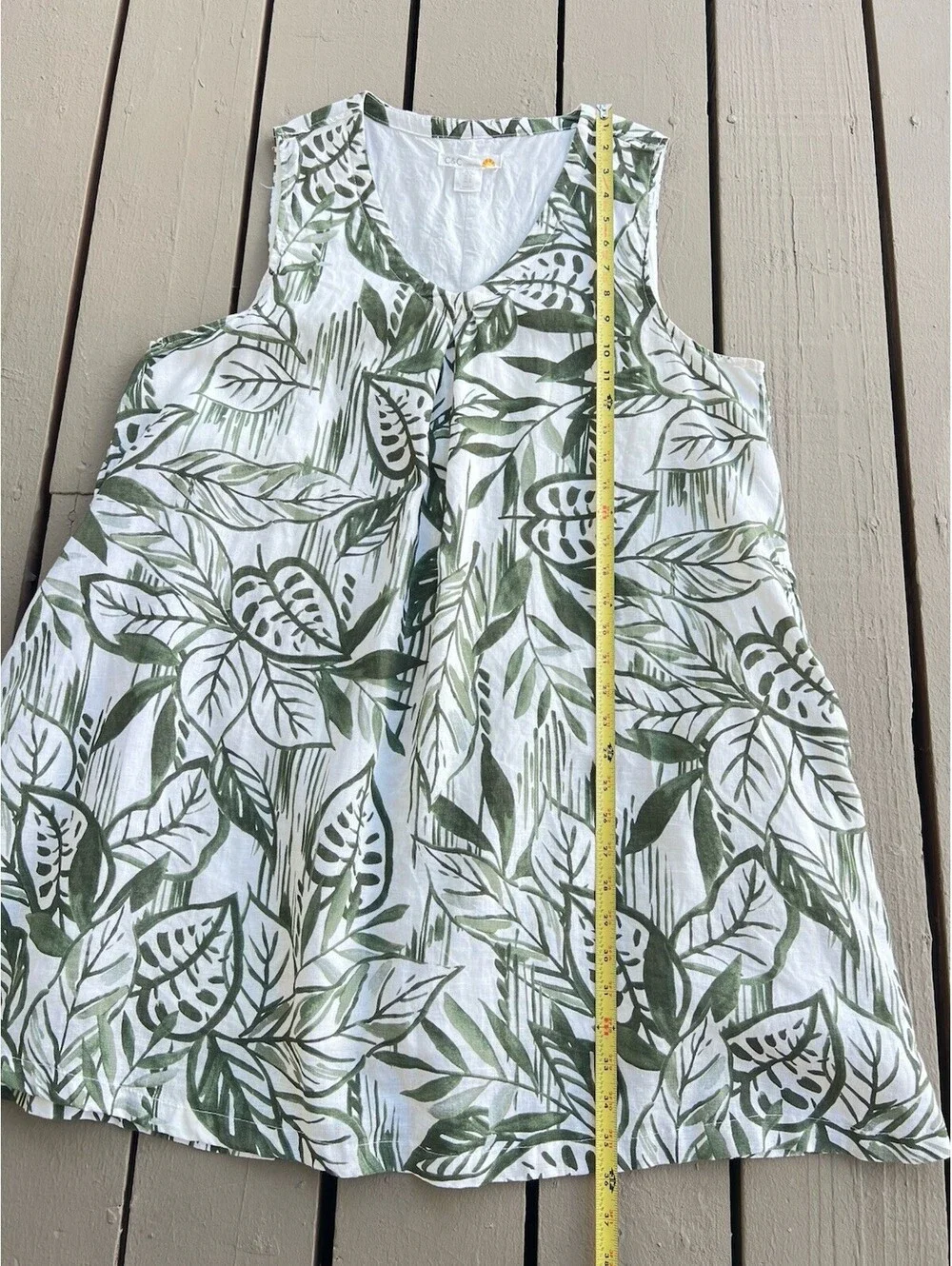 C&C California Women XL 100% Linen V-Neck Dress Sleeveless Vacation Beach